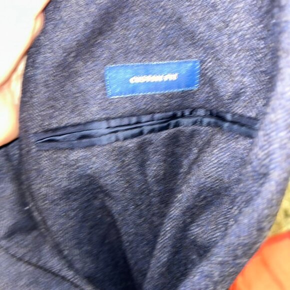 polo ralph lauren AS NEW navy blue herringbone tweed blazer jacket 40 L - Picture 7 of 8